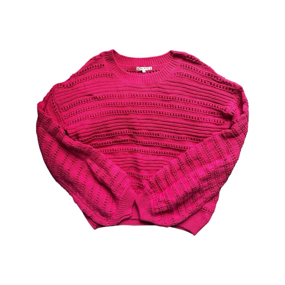 Willow & Clay Women’s Pink Sweater Size Small - Balloon Sleeve Knit Top